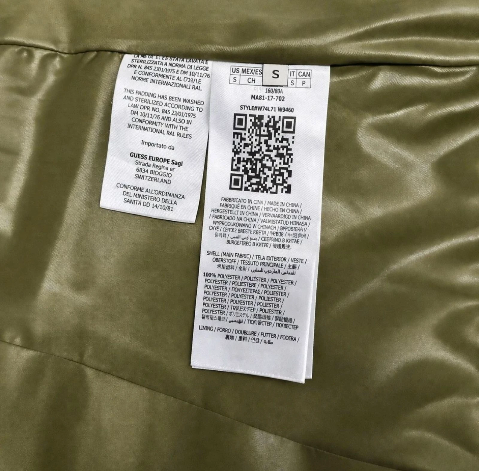 GUESS | Chaqueta acolchada verde oliva – Nueva sin usar – Talla S – photo 13